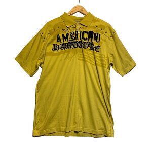 Blac Label American Hardcore Men's 2XL Polo Shirt Skull Uncle Sam Studded